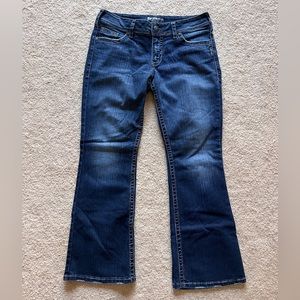 Silver Bootcut Jeans with Pocket Details